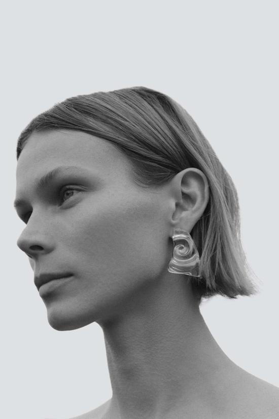  줄리 테브노 이어링 아이스 웨이브 코스탈 글래스 귀걸이 - JULIE THEVENOT