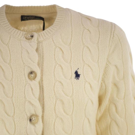  폴로 랄프로렌 로고 자수 크루넥 가디건 211972104 CREAM - POLO RALPH LAUREN