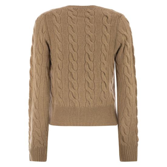  폴로 랄프로렌 로고 자수 크루넥 가디건 211972104 CAMEL - POLO RALPH LAUREN