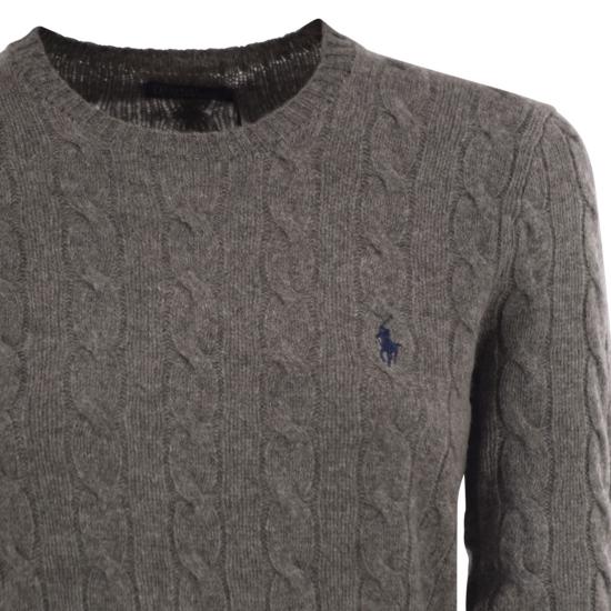 25FW 폴로 랄프로렌 폴로 자수 케이블 니트 스웨터 211971865 GREY - POLO RALPH LAUREN