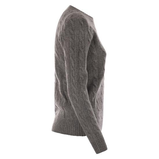 25FW 폴로 랄프로렌 폴로 자수 케이블 니트 스웨터 211971865 GREY - POLO RALPH LAUREN