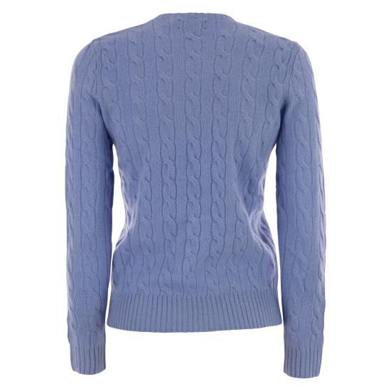 25FW 폴로 랄프로렌 폴로 자수 케이블 니트 스웨터 211971865 LIGHT BLUE - POLO RALPH LAUREN