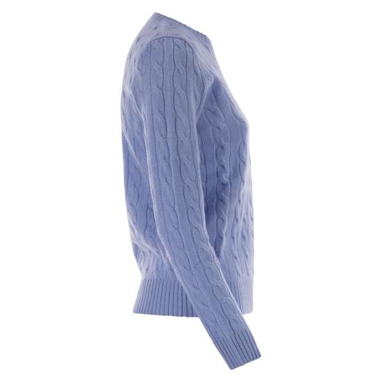 25FW 폴로 랄프로렌 폴로 자수 케이블 니트 스웨터 211971865 LIGHT BLUE - POLO RALPH LAUREN