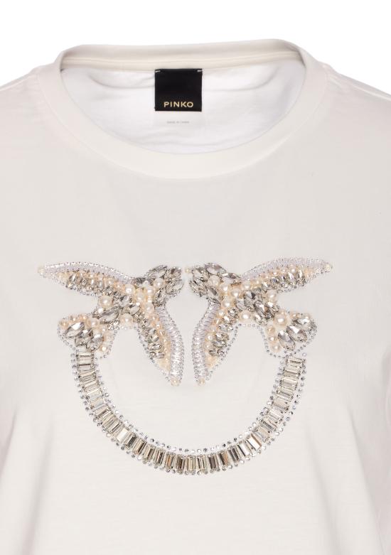 25FW 핑코 반팔 티셔츠 100535 A2RNZ05 White - PINKO