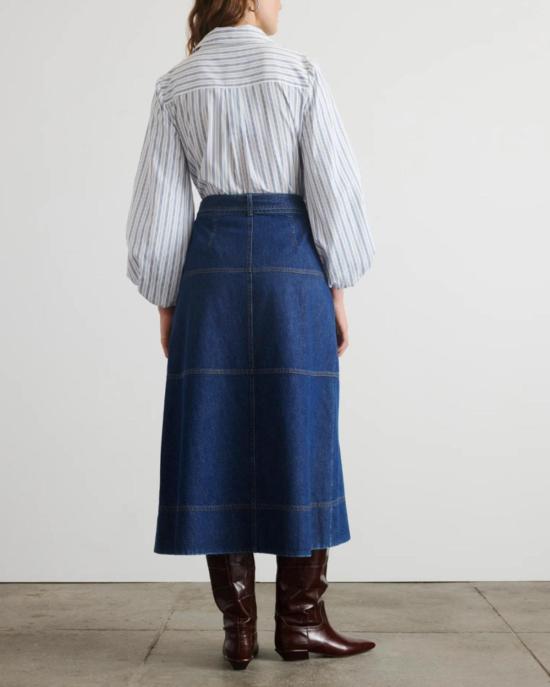  타냐 테일러 데님 스커트 허들리 스커트 클래식 인디고 블루 - TANYA TAYLOR