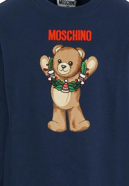 25FW [키즈] 모스키노 니트/스웻셔츠 HQF08V LCA14 40016 BLUE - MOSCHINO
