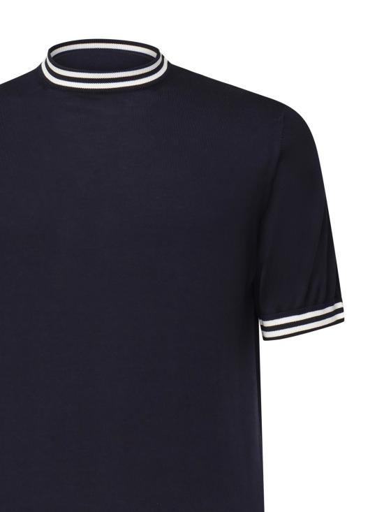 25FW 일레븐티 반팔 티셔츠 L76MAGL40MAG0L019 11 01 Blue WHITE - ELEVENTY