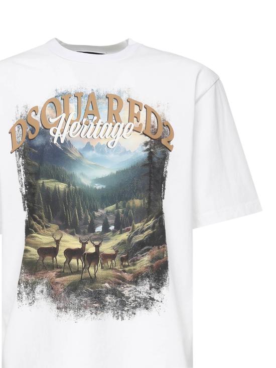 25FW 디스퀘어드2 반팔 티셔츠 S74GD1467 S24583100 White - DSQUARED2