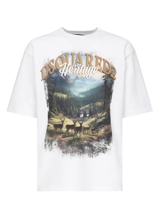 25FW 디스퀘어드2 반팔 티셔츠 S74GD1467 S24583100 White