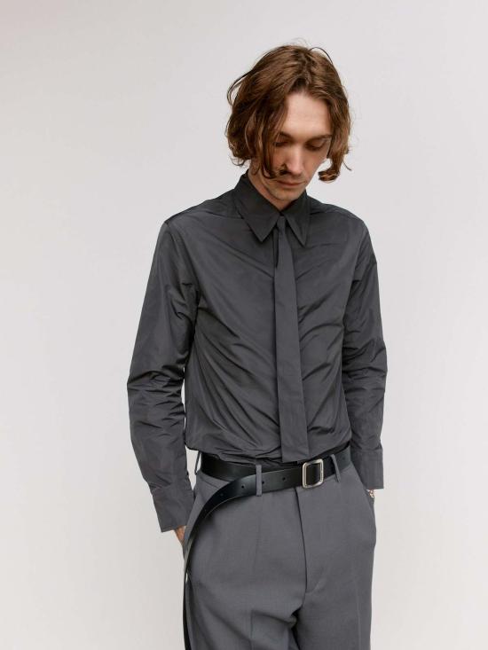  질샌더 긴팔 셔츠 질 샌더 폴리 태피터  (넥타이 포함) - JIL SANDER