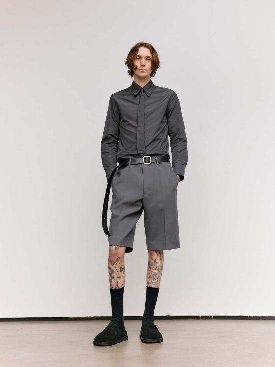  질샌더 긴팔 셔츠 질 샌더 폴리 태피터  (넥타이 포함) - JIL SANDER