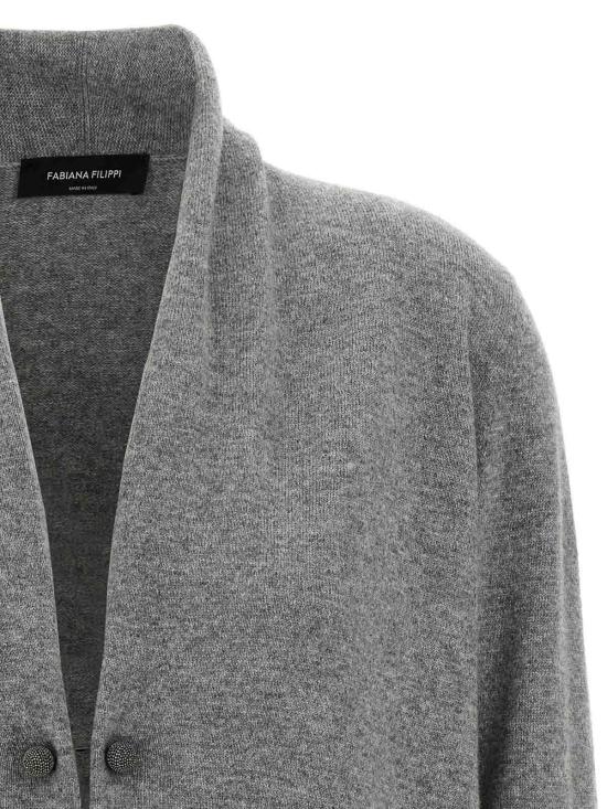25FW 파비아나 필리피 플래티넘 가디건 MAD215F059L5178132 Grey - FABIANA FILIPPI