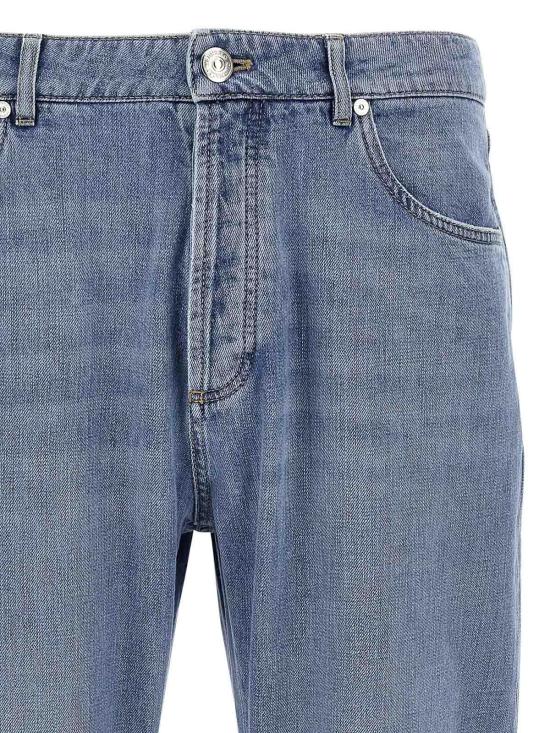 26SS 브루넬로 쿠치넬리 스트레이트 팬츠 M0Z37X1290C1470 Light Blue - BRUNELLO CUCINELLI