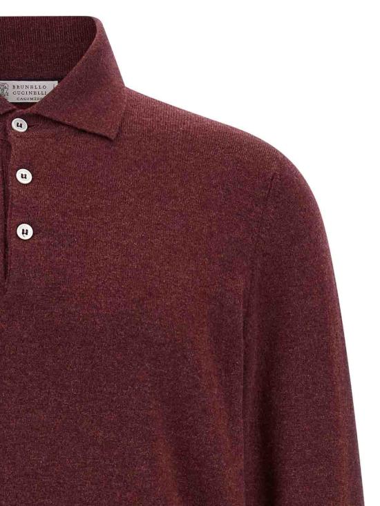  브루넬로 쿠치넬리 폴로 티셔츠 M2200295CEG54 Dark Red - BRUNELLO CUCINELLI