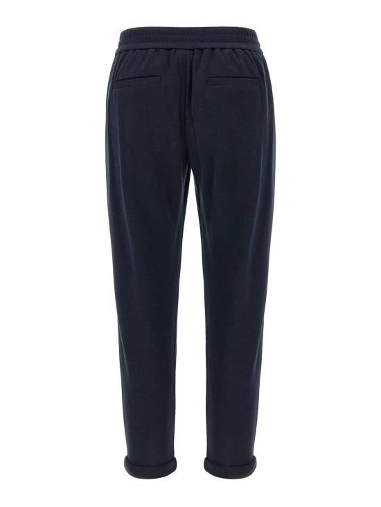  브루넬로 쿠치넬리 트레이닝/조거 팬츠 MD828SM679C8366 Blue - BRUNELLO CUCINELLI