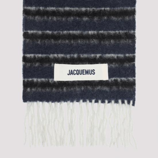 25FW 자크뮈스 레샤프 자카드 로고 스카프 ACU00774AK00289 3ER BLUE - JACQUEMUS