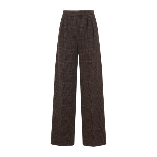 25FW 막스마라 폰자 체크 울 팬츠 252178603260013270 001 BROWN