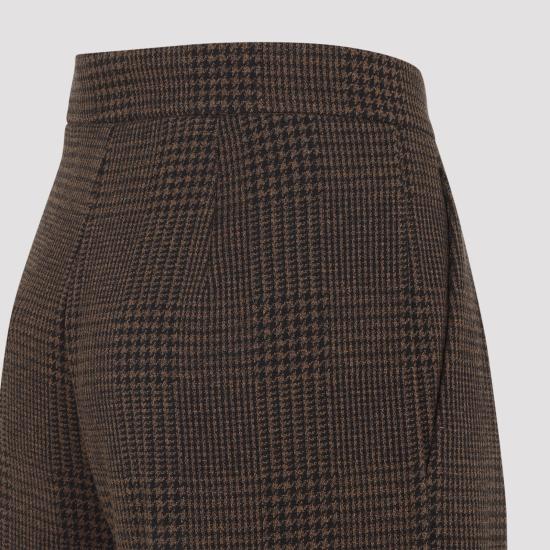25FW 막스마라 폰자 체크 울 팬츠 252178603260013270 001 BROWN - MAX MARA