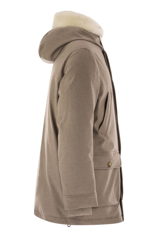 25FW 브루넬로 쿠치넬리 플란넬 다운 패딩 MM4701993 CHC81 HAZELNUT - BRUNELLO CUCINELLI