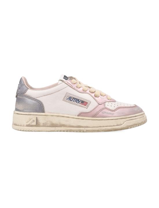 25FW 오트리 슈퍼 빈티지 메달리스트 로우 레더 스니커즈 AVLWMT06 RB ROSE BLKBOAR