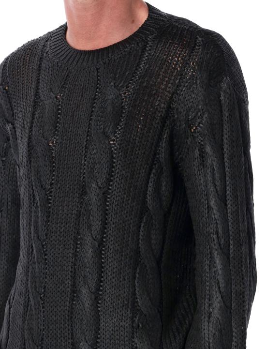 25FW 디젤 K-MICHIU 샤이니 케이블 니트 스웨터 A191870NKCP 9XX BLACK - DIESEL