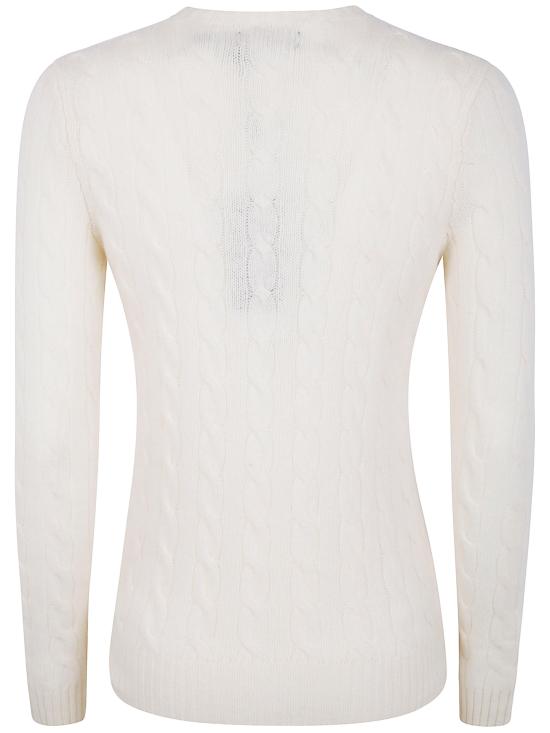 25FW 폴로 랄프로렌 폴로 자수 케이블 니트 스웨터 211971865 001 WHITE - POLO RALPH LAUREN