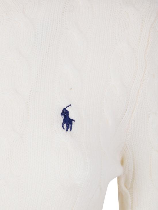 25FW 폴로 랄프로렌 폴로 자수 케이블 니트 스웨터 211971865 001 WHITE - POLO RALPH LAUREN