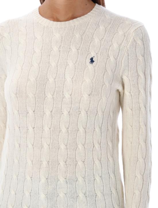 25FW 폴로 랄프로렌 폴로 자수 케이블 니트 스웨터 211971865 001 WHITE - POLO RALPH LAUREN