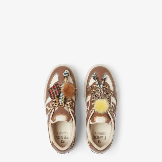 25FW 펜디 매치 소프트 레더 로우탑 스니커즈 8E8721AY9N F1TO6 CACAOCONEC - FENDI