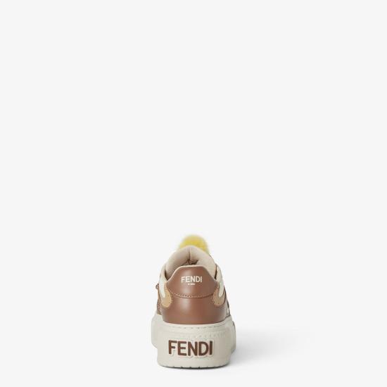 25FW 펜디 매치 소프트 레더 로우탑 스니커즈 8E8721AY9N F1TO6 CACAOCONEC - FENDI