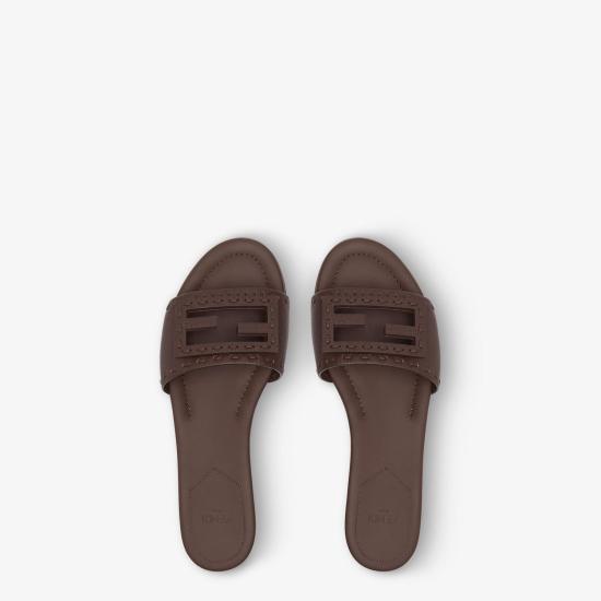 25FW 펜디 바게트 시에나 레더 슬라이드 8R8136AQY2 F1TOH TMOROTMORO - FENDI
