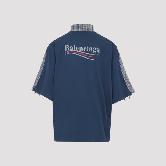 25FW 발렌시아가 반팔 셔츠 839194TSM11 9095 BLUEBEIGE - BALENCIAGA