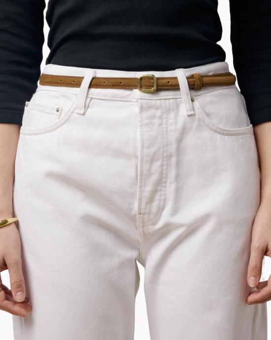  리에 스튜디오 레귤러 벨트 LiÉ Studio Georgia 슬림  골드/메이플 브라운 스웨이드 - LIE STUDIO