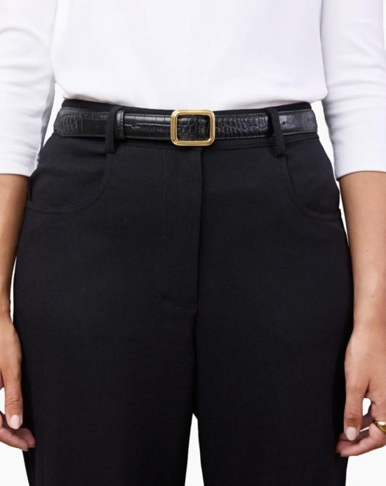  리에 스튜디오 레귤러 벨트 LiÉ Studio Georgia 와이드  골드/블랙 악어 - LIE STUDIO