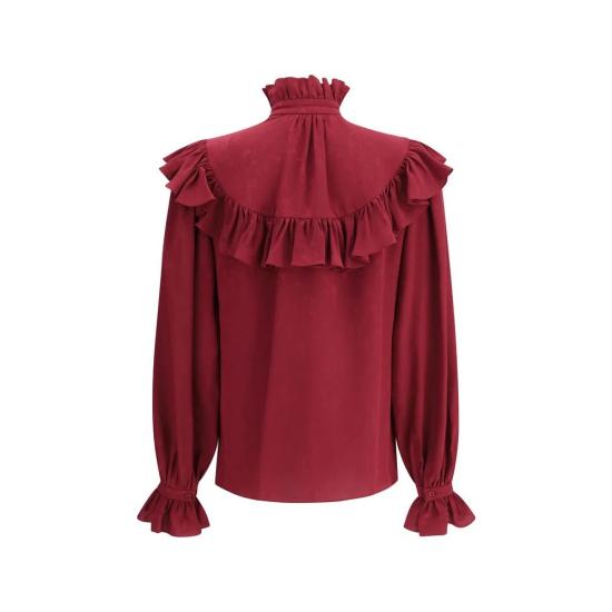 25FW 생로랑 블라우스 831783Y4K356067 Red - SAINT LAURENT