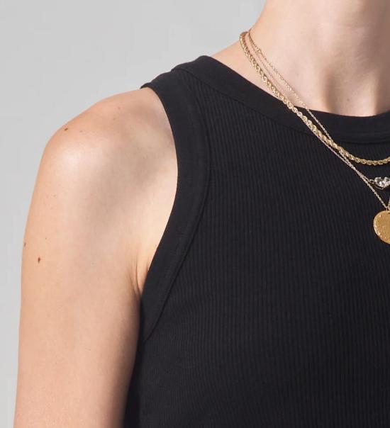  시티즌 오브 휴머니티 민소매 티셔츠 이사벨 리브 탱크 블랙 - CITIZEN OF HUMANITY