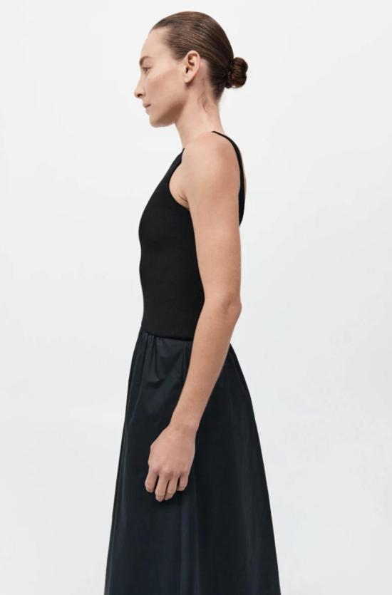  세인트아그니 롱 원피스 생 아그니 바토 컷아웃 드레스 블랙 - ST.AGNI