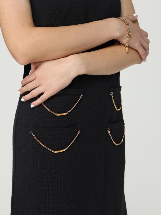 25FW 모스키노 롱 원피스 04805500 0555 Black - MOSCHINO