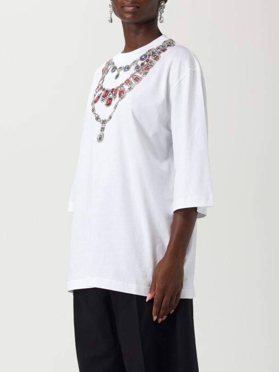 25FW 모스키노 반팔 티셔츠 07295541 1001 White - MOSCHINO