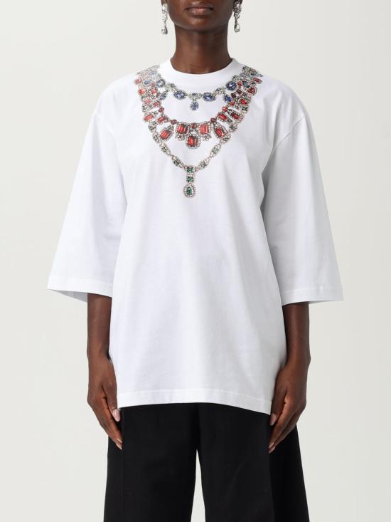 25FW 모스키노 반팔 티셔츠 07295541 1001 White