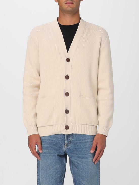 25FW 골든구스 코튼 니트 V넥 버튼 가디건 GMP00946P00197255550 Yellow Cream