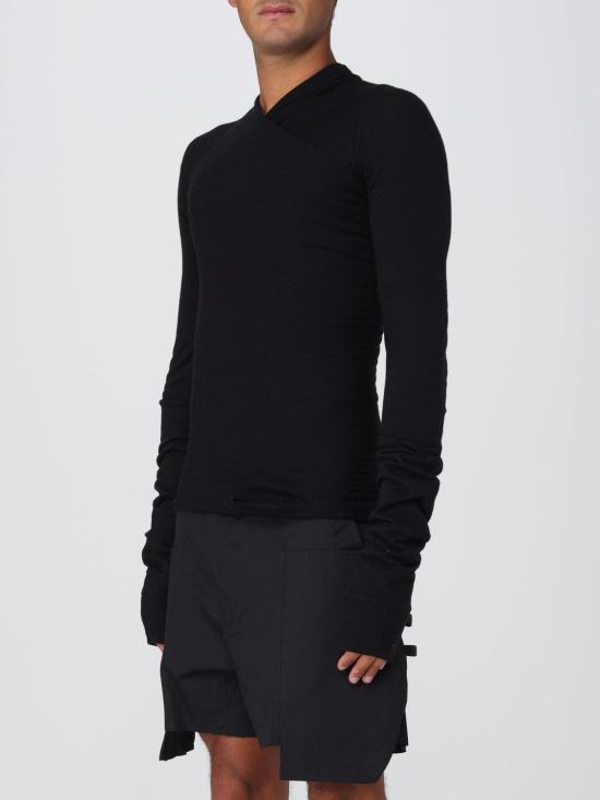 25FW 릭 오웬스 긴팔 티셔츠 RU02E1262JR 09 Black - RICK OWENS