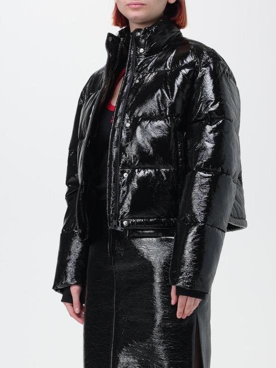 25FW 쿠레쥬 바이닐 숏 푸퍼 자켓  323CMA106VY0016 9999 Black - COURREGES