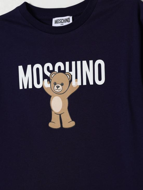 25FW [키즈] 모스키노 티셔츠 HMM05GLAA10 40016 Navy - MOSCHINO