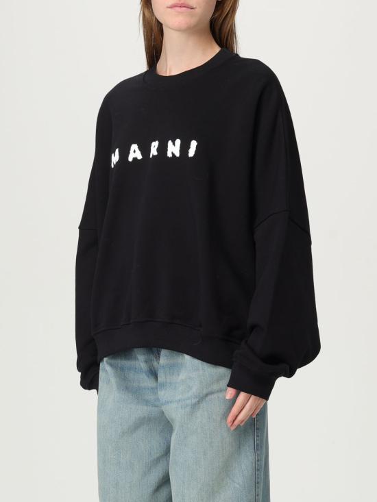 25FW 마르니 로고 크루넥 스웨트셔츠 FLJE0185P7USCX43 SLN99 Black - MARNI