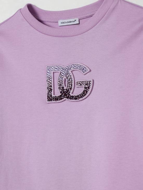 25FW [키즈] 돌체앤가바나 티셔츠 L5JTNKG7PHN F3904 Lilac - DOLCE & GABBANA