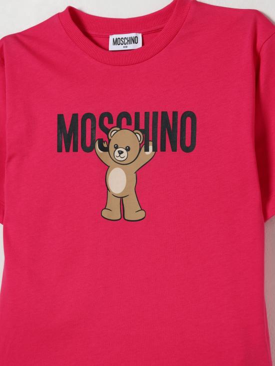 25FW [키즈] 모스키노 티셔츠 HMM05GLAA10 50541 Raspberry - MOSCHINO