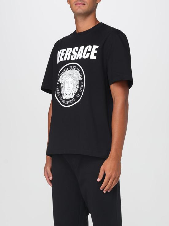 25FW 베르사체 반팔 티셔츠 10133021A15083 1B000 Black - VERSACE