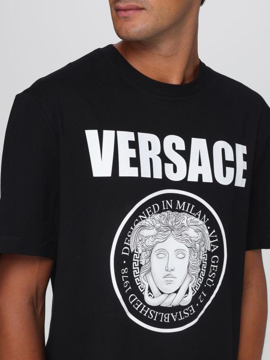 25FW 베르사체 반팔 티셔츠 10133021A15083 1B000 Black - VERSACE