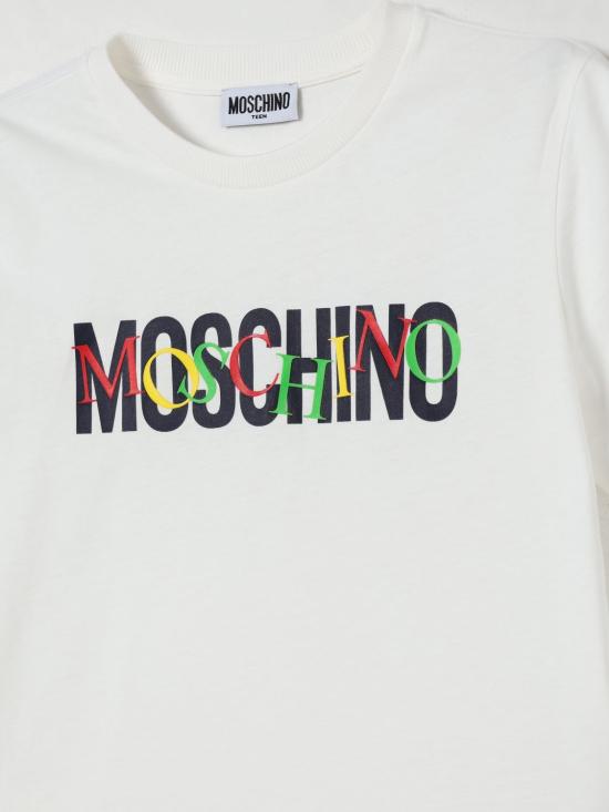25FW [키즈] 모스키노 티셔츠 HUM05ILAA10 10063 White - MOSCHINO